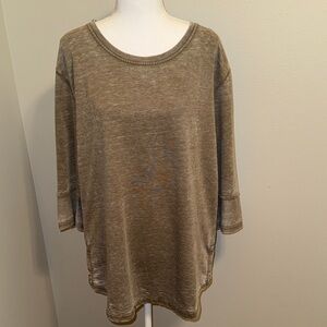 Jane and Delancey Heathered Brown Top - Large